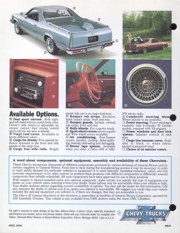 1979 Chevrolet El Camino Brochure Page 2